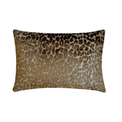 Brown Velvet Lumbar Pillow Cover - Leopard Drift Lumbar