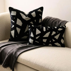 Veleri Black Lumbar Lumbar Pillow Cover