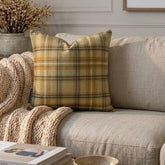 Plaidscape Beige - Beige Velvet Checkered Winter Plaid Throw Pillow Cover