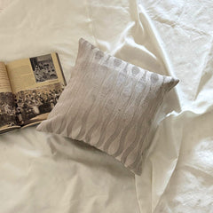 Ivory & Gray Velvet Throw Pillow Cover - Velvet Flow