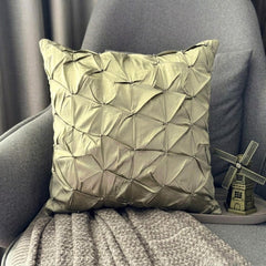 Earthy Texture - Green Taffeta Decorative Euro Sham
