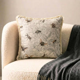 Beige Cotton Spooky Decorative Throw Pillow Cover - Crawling Terrors