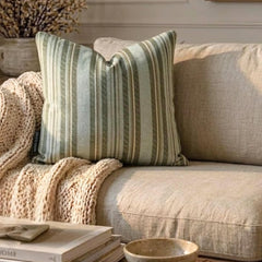 Stripe Flow Gray - Gray Velvet Stripes Throw Pillow Cover
