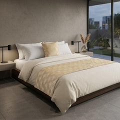 Linen Beige Decorative Bed Runner and Pillow Cover - Deco Reverie