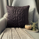 Knotty Black - Black Velvet Decorative Euro Sham