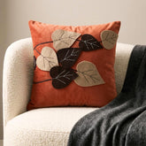 Rust Faux Suede Decorative Euro Sham - Spring Leaves