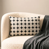 Black And White Cotton Lumbar Pillow Cover - Mono Sphere
