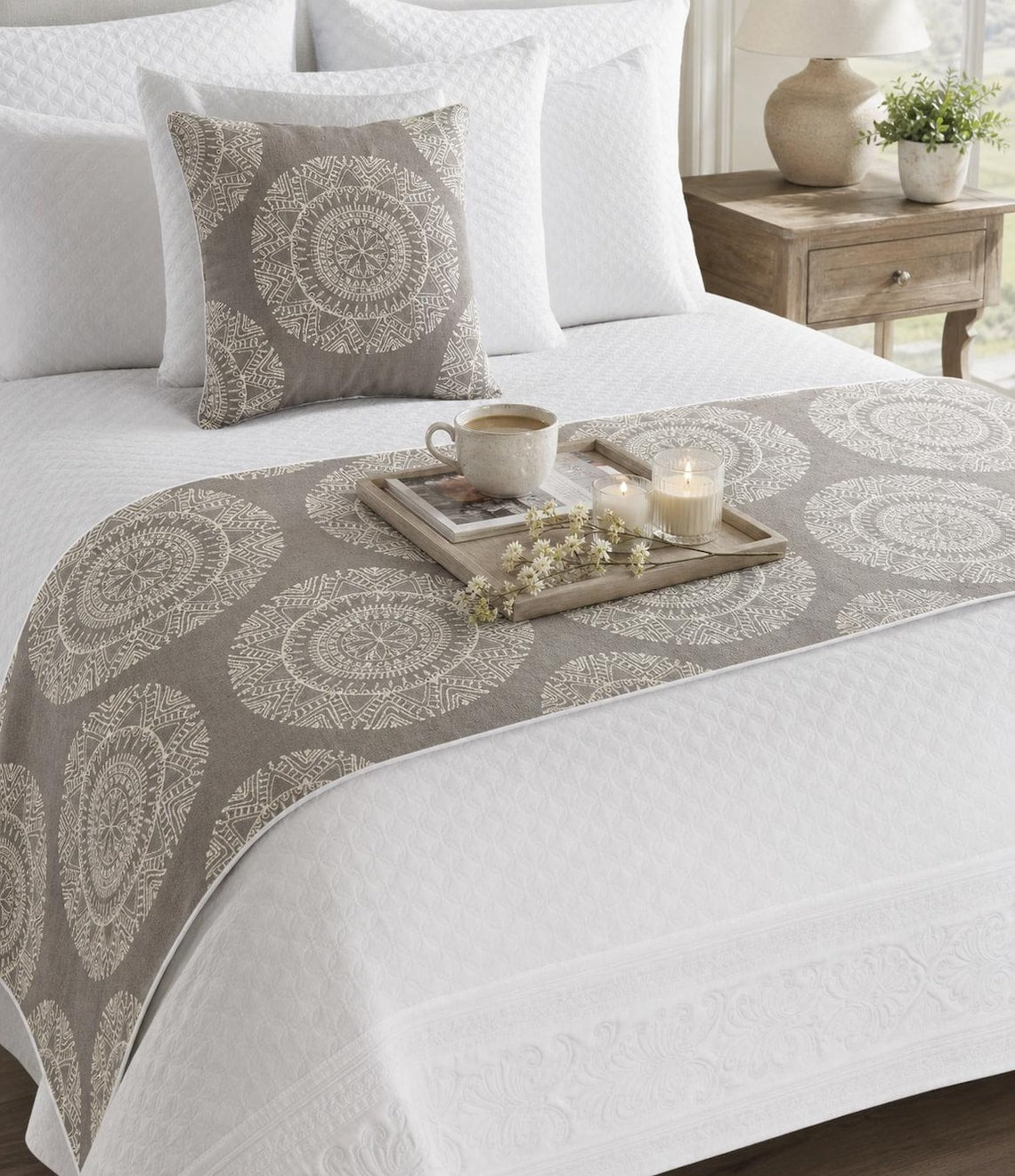 Sahara Mandala Decorative Bed Runner and Pillow Cover