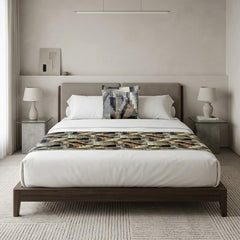 Velvet Taupe Decorative Bed Runner and Pillow Cover - Terra Forma