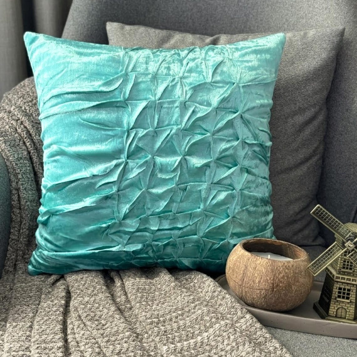 Turquoise Knots Euro Sham