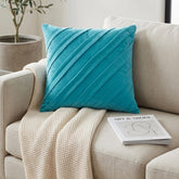 Contemporary Turquoise - Turquoise Blue Faux Suede Decorative Euro Sham