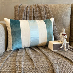 Swathe Ice - Blue Velvet Lumbar Pillow Cover