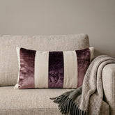 Swathe Wine - Purple Velvet & Linen Decorative Lumbar Pillow Cover