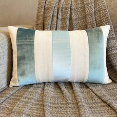 Swathe Ice - Blue Velvet Lumbar Pillow Cover