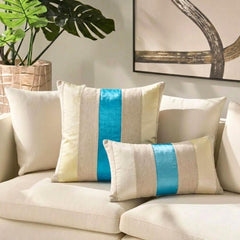 Swathe Turquoise Lumbar Pillow Cover