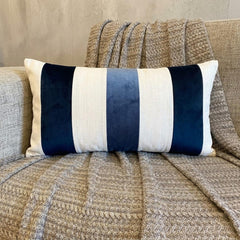 Swathe Navy - Blue Velvet Lumbar Pillow Cover