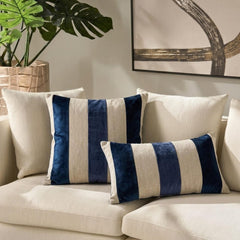 Swathe Navy - Blue Velvet Lumbar Pillow Cover