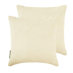 Velvet Ivory Decorative Bed Runner and Pillow Cover - Ivory Velvet