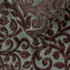 Velvet Brown Decorative Bed Runner and Pillow Cover - Regalia Vine