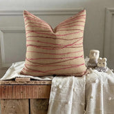 Ambrosia - Beige Burlap Lurex Throw Pillow Cover