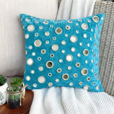 Aqua Reflections - Turquoise Blue Velvet Throw Pillow Cover