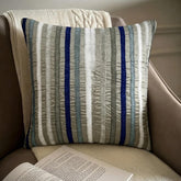 Blue Movements - Blue Art Silk Throw Pillow Cover