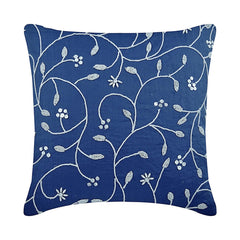 Day Dreamer - Royal Blue Cotton Linen Throw Pillow Cover