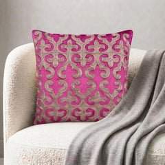 Flaming Fuchsia - Pink Velvet Throw Pillow Cover