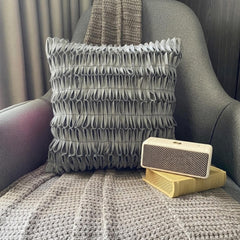 Amazing - Metallic Silver Faux Leather Throw Pillow Cover