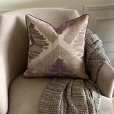 Abstract Therapy - Purple Jacquard Silk Throw Pillow Cover