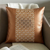 Copper Gate - Copper Faux Leather Throw Pillow Cover