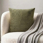 Gold Curiosity - Sage Green Velvet Throw Pillow Cover