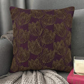 Gold Tulips - Plum Art Silk Throw Pillow Cover