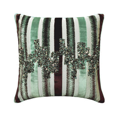 CrossBar - Green Velvet Throw Pillow Cover