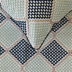 Pointillism - Embroidered Blue Decorative Bed Runner and Pillow Cover