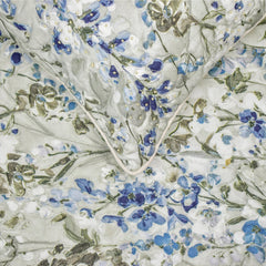 Garden Grace - Cotton Blue Decorative Bed Runner and Pillow Cover