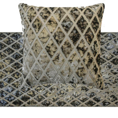 Grey Velvet Verve - Velvet Grey Decorative Bed Runner and Pillow Cover