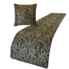Stellaris - Jacquard Black Decorative Bed Runner and Pillow Cover