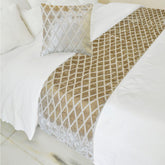 Ivory Velvet Verve Decorative Bed Runner and Pillow Cover
