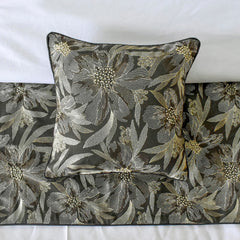 Liana - Jacquard Grey Decorative Bed Runner and Pillow Cover
