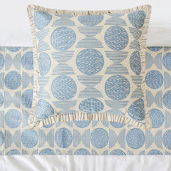 Ellara Blue - Linen Blue Decorative Bed Runner and Pillow Cover
