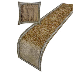 Velvet Fusion - Velvet Brown Decorative Bed Runner and Pillow Cover