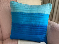 Marina - Blue Silk Throw Pillow Cover