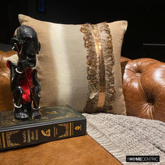 Feather Friend - Beige Linen Decorative Euro Sham