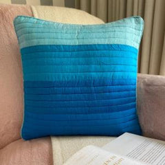 Marina - Blue Silk Throw Pillow Cover