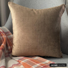 Velvet Choco Jules - Brown Velvet Throw Pillow Cover