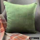 Velvet Emerald Jules - Emerald Green Velvet Throw Pillow Cover