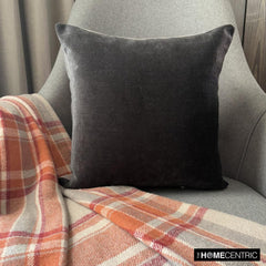 Velvet Grey Jules - Grey Velvet Throw Pillow Cover