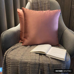 Pink Satin Throw Pillow Cover - Dusty Pink Slub Satin