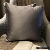Silver Gray Slub Satin - Silver Satin Throw Pillow Cover